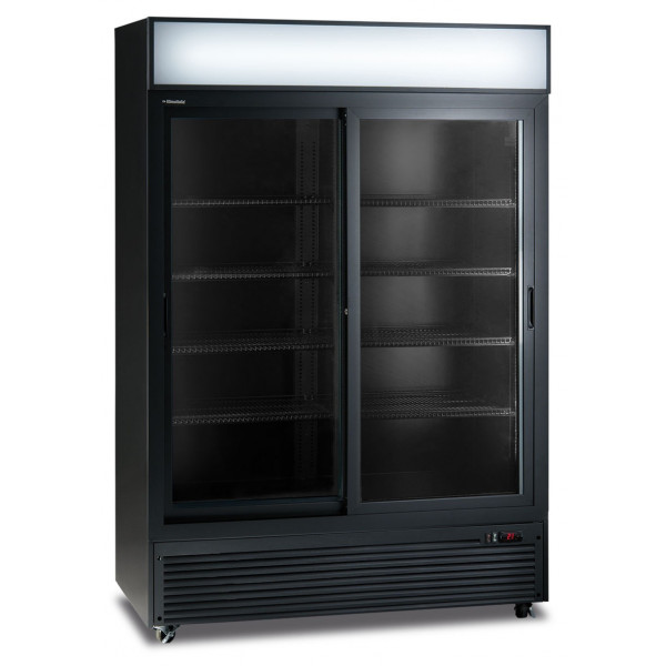Ventilated refrigerated display 2 doors KLI Model CL1300V2GCSLBLACK