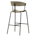 Indoor stool TESR Powder coated metal frame, seat and backrest in polypropylene Model 1903-RD02