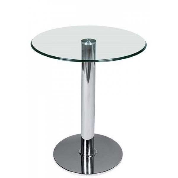 Indoor table TESR Chromed stainless steel base Tempered glass Model 537-CS205