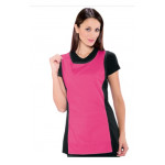 Lady Papeete apron 100% Polyester Black and Fuchsia Model 013086