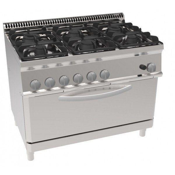 Gas range 6 burners with gas oven FULL SIZE TX Model PFX105GG7 Power 30+7 kW