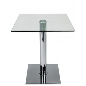 Indoor table TESR Chromed stainless steel base Tempered glass Model 538-CS206