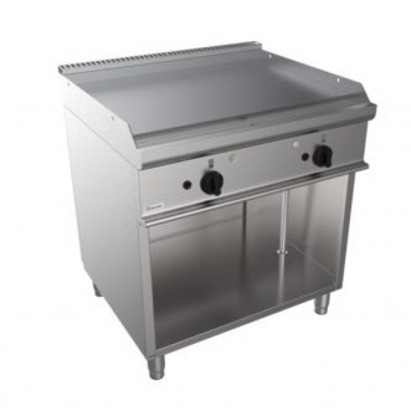 Gas fry top CI Model RisFry033 2 Cooking zones SMOOTH PLATE open cabinet Power kW 12