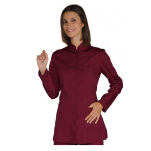 Woman Portofino blouse LONG SLEEVE 65% Polyester 35% Cotton BORDEAUX in different sizes Model 002803