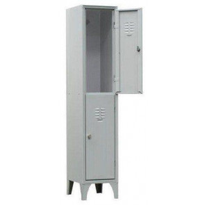 Overlapped changing room locker FAS made of steel sheet Thickness 6/10 N.2 Compartments N.2 Hinged doors Card holder Coat-hanger Model H035K1801B