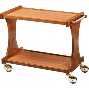 Wooden service trolley color Walnut Model CL2001 two shelves