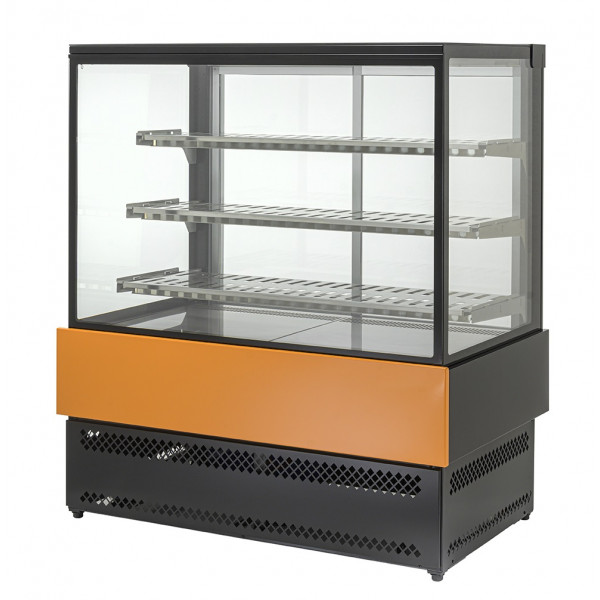 Hot vertical display for bakery and gastronomy Model EVOKLUX120HOT Front glass opening With anti-fog system