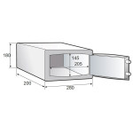 Digital safe STK Motorized Laser cutting thickness 6 mm Capacity 6 LT Dimensions mm L280 x P200 X 180H Model 620U