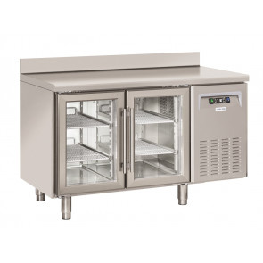 Tavolo Refrigerato con alzatina Modello SRG2200 Refrigerazione ventilata 2 Porte autochiudenti in vetro
