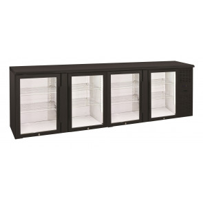 Refrigerated back bar cabinet for drinks Model QBG400 N. 4 hinged glass doors