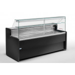 Refrigerated food counter ideal for deli cheese and gastronomy Zoin Model Tibet TB100PSSG Straight glass Static refrigeration with storage Built-in group