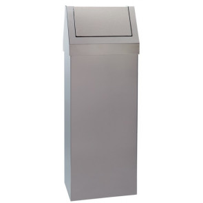 Waste bin with swinging lid MDL polished stainless steel 430 50 LT Model STORICO 790563