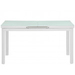 Indoor table TESR ​​Powder coated aluminum frame, top and extension in scratchproof tempered glass Model 1807-SD80