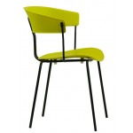 Stackable indoor chair TESR Powder coated metal frame, seat and backrest in polypropylene Model 1902-RD01