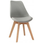 Indoor chair TESR Wood frame Polypropylene shell Synthetic leather pad Model 1193-PW72