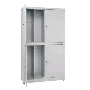 Changing room locker made of sheet plastic zinc IXP N.4 COMPARTMENTS N.4 overlapped hinged doors Model 69406