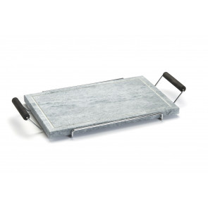 Rectangular ollar stone Chromed frames with wooden handles 25x40 cm Model POR2540
