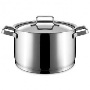 Stainless steel high casserole with lid suitable for induction cooking model P4560