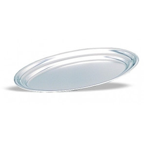 Stainless steel oval serving tray with rounded edge Model 417-0