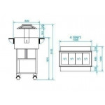 Wooden refrigerated trolley Model ELR2825 with Plexiglas dome