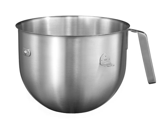 Ciotola In Acciaio Inox Per Impastatrice KitchenAid 7 Litri, Resistente Al Calore, Con Impugnatura Antiscivolo, Accessorio Per Planetaria