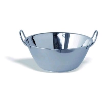 Bacinella con maniglie per induzione in acciaio inox Capacità Lt 13 Dimensioni ø cm. 40x16.5h Modello 129-040