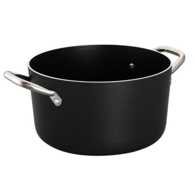 Casseruola alta in Alluminio antiaderente con due maniglie Per cucine ad induzione Spessore 5 cm  Dimensioni ø cm. 16 x 8h Superficie induzione  ø cm. 11 Capacità lt. 1.7 Modello 840-216