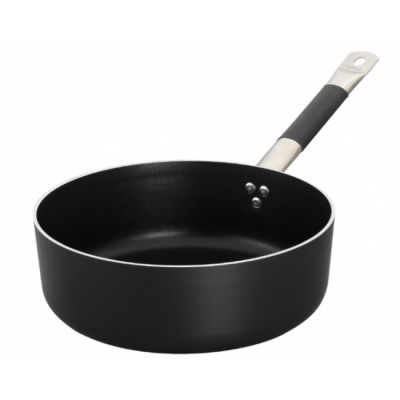Casseruola bassa in Alluminio antiaderente con un manico Per cucine ad induzione Spessore 5 cm  Dimensioni ø cm. 28 x 9h Superficie induzione  ø cm. 22 Capacità lt. 5,6 Modello 840-528