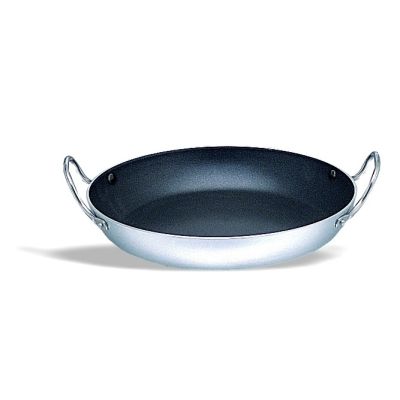 Padella\Paellera in Alluminio antiaderente con manico in acciaio inox Dimensioni ø cm. 32x5.5h Modello 243-032