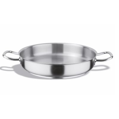 Paellera in Acciaio inox 18/10 Due maniglie Compatibile con cucina a induzione Capacità 3.7 Lt Dimensioni ø cm. 28x6h Modello 104-028