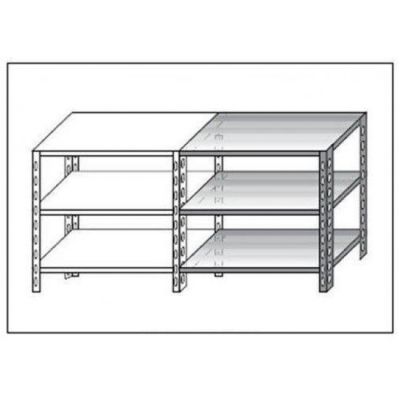 Scaffale inox a bullone IXP 3 ripiani lisci spessore cm 2,5 inox 8/10 Lunghezza cm 60 Profondità cm 40 Altezza cm 150 Elemento componibile Completi di bulloni e piedini plastica Bordi antitaglio Finitura lucida Modello B3696040C