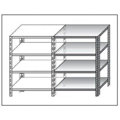 Scaffale inox a bullone IXP 4 ripiani lisci spessore cm 2,5 inox 8/10 Lunghezza cm 70 Profondità cm 30 Altezza cm 200 Elemento componibile Completi di bulloni e piedini plastica Bordi antitaglio Finitura lucida Modello 4697030C
