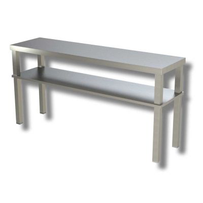 Sovrastruttura Acciaio Inox Doppia con ripiano intermedio su gambe L 1200 P 350 H 700 mm Modello SR127