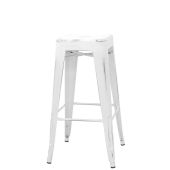 Sgabello impilabile da interno TESR Struttura in metallo verniciato Effetto anticato Modello 1295-BT03