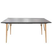 Tavolo da interno TESR ​Struttura in metallo verniciato e legno, piano allungabile in MDF plastificato effetto pietra Modello 1324-A75