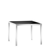 Tavolino da interno TESR Struttura in metallo cromato, piano in vetro temperato. Modello 1653-B01T