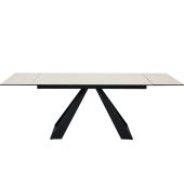  Tavolo da interno TESR Struttura in metallo verniciato, piano allungabile in cristallo e melammina antigrafﬁo spessore 11 mm Modello 1665-TF22
