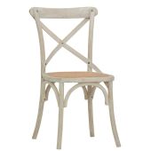 Sedia da interno TESR Struttura in legno effetto anticato, seduta in ecopelle o rattan. Modello 1722-SU22