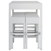 Tavolo + 4 sgabelli da esterno TESR Struttura in alluminio, rivestimento in piattina di polietilene, piano in vetro temperato Modello 566-0624T VARI COLORI