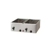 Bagnomaria elettrico con rubinetto Modello BM221R per GN 1/1 Potenza 1000 + 1000 W