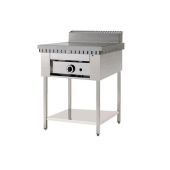 Cuocipiada a gas PL Modello CP4 su trespolo Piana in Acciaio inox su gambe in acciaio inox Capacità 4 piadine 
