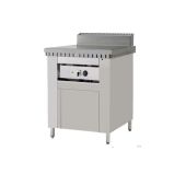 Cuocipiada Elettrico PL Modello CPE4 su trespolo con ante Piana in ferro su vano inox con ante Capacità 4 piadine Piana in ferro
