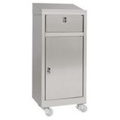 Armadio scrivimpiedi in acciaio inox IXP con ruote n. 1 anta a battente e cassetto Modello 69903430C