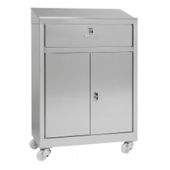 Armadio scrivimpiedi in acciaio inox IXP con ruote n. 2 ante a battente e cassetto Modello 69904430C