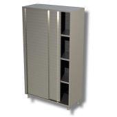 Armadio Verticale in Acciaio Inox AISI 430 o 304 2 Porte scorrevoli 3 Ripiani Modello DSA2S15518