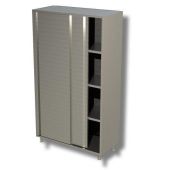 Armadio Verticale in Acciaio Inox AISI 430 o 304 2 Porte scorrevoli 3 Ripiani Modello DSA2S12618