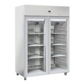 Armadio Frigo Refrigerato con porta a vetro e corpo acciaio inox Modello QRG12
