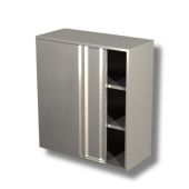 Armadio Pensile con scorrevoli più ripiano intermedio acciaio inox AISI 430 o 304 Dim Modello PA13410