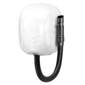 Asciugacapelli da parete in acciaio inox bianco con tubo  MDL spegnimento automatico dopo 40 sec. ,  motore a spazzola con potenza totale 1.100 W Modello ZEFIRO PRO HAIR 704560