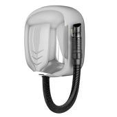 Asciugacapelli da parete in acciaio inox 304 cromato con tubo  MDL spegnimento automatico dopo 40 sec. ,  motore a spazzola con potenza totale 1.100 W Modello ZEFIRO PRO HAIR 704561
